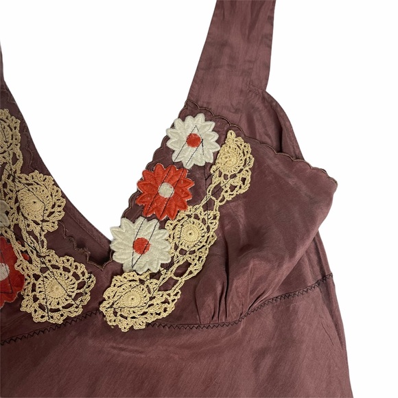 Free People 100%Silk Crochet Tank Blouse app s - Picture 10 of 14